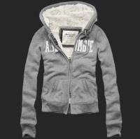 dames abercrombie fitch fleece hooded outwear zip grijs Van Bekende Merken 6oa6t703